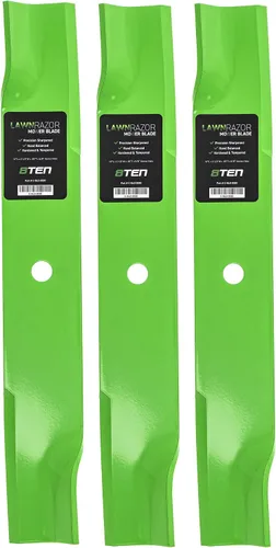 8TEN LawnRazor - Cuchilla de cortacésped para Toro Dixie Chopper 2550 2750 Magnum 50 pulgadas cubierta 30227-50 113579 (elevación alta), paquete de 3