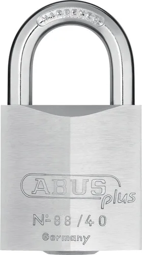 ABUS 88/40 - Candado de latón inoxidable, 40 mm (con 2 llaves para exterior, almacenamiento, puerta, 1.58 pulgadas (40 mm) de ancho, llaves iguales,