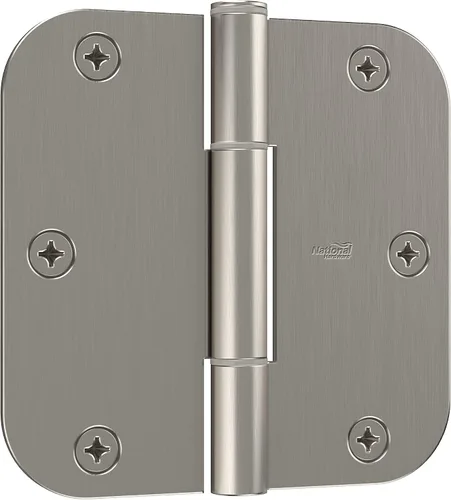 Miniatura 10 de National Hardware Bisagras de protección contra chirridos de 1/4 pulgadas, esquinas cuadradas de radio de 3 unidades en níquel satinado N830-448