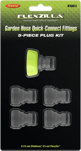 Miniatura 2 de Flexzilla Accesorios de conexión rápida para manguera de jardín, kit de enchufe de 5 piezas