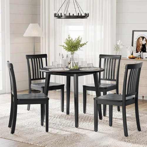 Miniatura 11 de COLAMY Juego de 6 sillas de comedor de madera, silla auxiliar de cocina Windsor con respaldo alto, sillas de comedor de granja para cocina, comedor