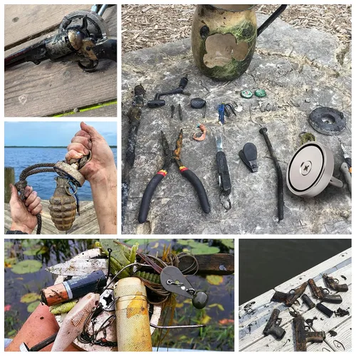 Miniatura 6 de FINDMAG - Kit de pesca con imán con estuche, imanes de pesca de 1000 libras, fuerza de tracción, imán redondo de neodimio súper fuerte para uso