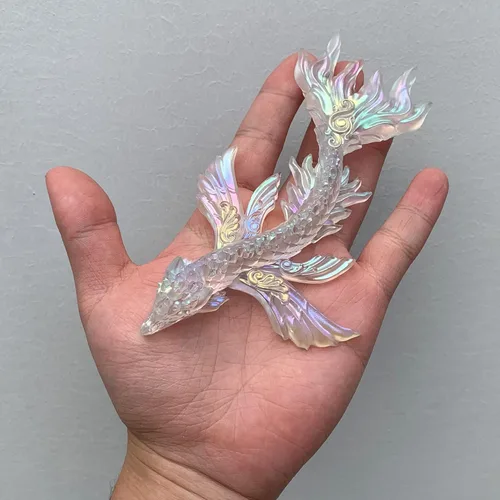 Miniatura 4 de Molde de silicona de resina epoxi 3D de dragón de agua de cristal mágico para manualidades de azúcar de fondant, decoración de pasteles, arcilla