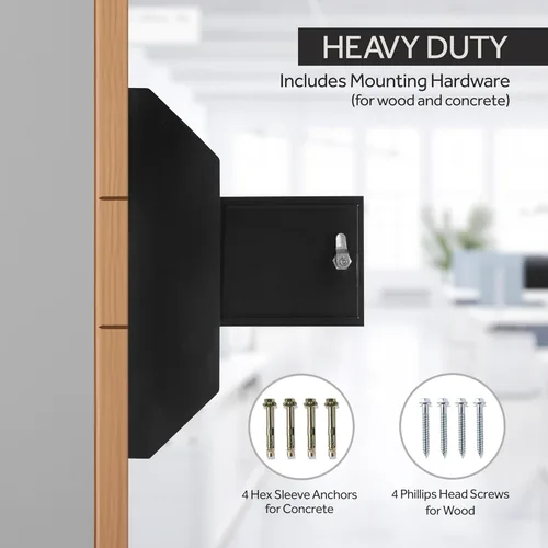 Miniatura 4 de Durabox Caja Fuerte de Depósito con Buzón de 10 x 4 x 16 pulgadas, Acero Resistente con Perfil Delgado, Buzón de Pared con Amplia Ranura de Depósito