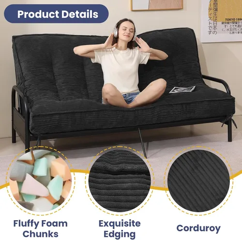 Miniatura 3 de JUIKURY Colchón de futón de 8 pulgadas Tamaño completo, futones gruesos para sofá cama, sofá cama para dormir, colchón de piso para adultos, colchón