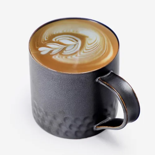 Miniatura 6 de Taza de café de cerámica de 8 oz con asa hecha a mano en estilo japonés café americano latte adecuado para la oficina y el hogar cafetería