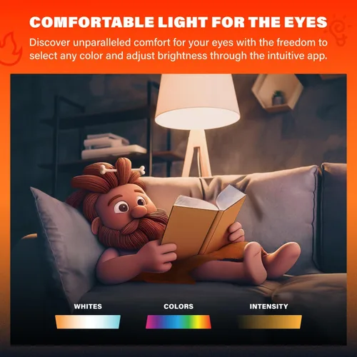 Miniatura 5 de Caveman Matter & WiFi - Bombilla LED inteligente A19, cambio de color RGBW, blanco cálido y frío sintonizable, 800 lm (equivalente a 60 W) - Alexa