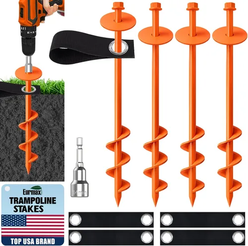 Miniatura 9 de Eurmax USA Estaca de amarre resistente para perros grandes de hasta 210 libras, estacas para perros para exteriores, anclaje de suelo para correa
