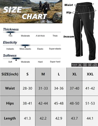 Miniatura 6 de Mens Lightweight Quick Dry Hiking Running Pants Outdoor Sports Breathable Zipper Pockets Athletic Work Pants