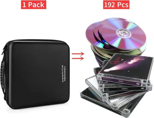 Miniatura 2 de LIOVODE Funda para DVD, estuche de CD EVA, organizador de almacenamiento, portátil, protector de DVD, soporte para billetera para coche CD Holder