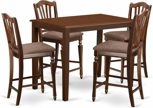 Miniatura 7 de East West Furniture YACH3-BLK-C - Juego de mesa de comedor de 3 piezas de altura para mostrador de cocina contiene una mesa de comedor rectangular