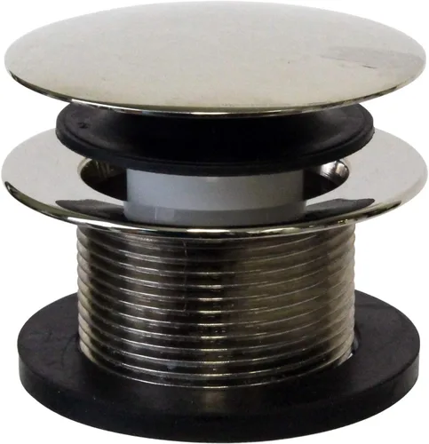 Miniatura 3 de Westbrass D398RK-05 Tapón de drenaje de bañera con punta de hongo de rosca gruesa NPSM de 1-1/2 pulgadas con placa frontal de desbordamiento Níquel