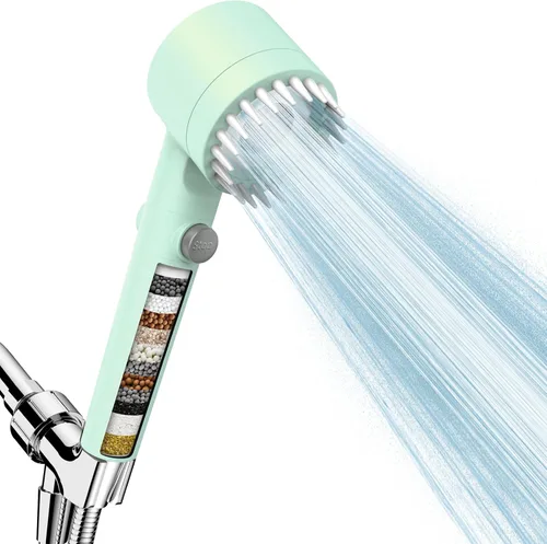Miniatura 13 de Regadera con filtro y ducha de mano, caudal de agua a alta presión y múltiples modos de chorro, lavado potente para agua dura, interruptor de claro
