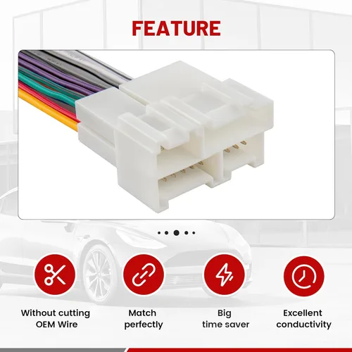 Miniatura 3 de RED WOLF Arnés de cableado estéreo para automóvil para GMC Sierra Chevy Suburban Tahoe 1999-2002 Unidad principal del mercado de accesorios Instalar