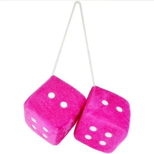 Miniatura 12 de 1 par de dados de felpa negros peludos de 3 pulgadas clásico vintage [dados nostálgicos de los años 80 para espejo] para espejos interiores