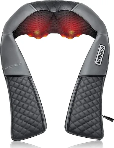 Miniatura 10 de Medcursor - Masajeador de Cuello, Masajeador Eléctrico Portátil para Cuello y Espalda con Calor, Almohada de Amasamiento 3D de Tejido Profundo