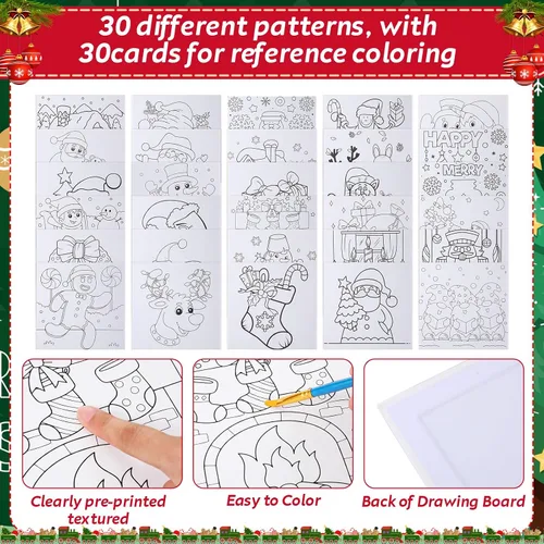 Miniatura 4 de Tenceur 30 lienzos estirados predibujados para pintar lienzos para colorear, lienzo preimpreso para pintar para adultos y niños, suministros de arte