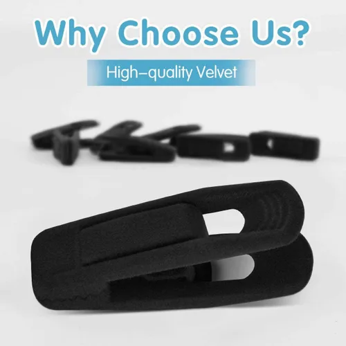 Miniatura 2 de TOFIIGREM Clips de terciopelo negro, 20 unidades, clips de terciopelo antideslizantes para colgar pantalones de traje, falda, clips de dedo fuertes