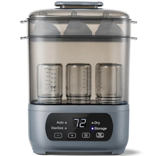 Miniatura 10 de AMZBABYCHEF Esterilizador y secador de biberones eléctrico, esterilizador y secador de vapor para biberones, esterilizador y secador de biberones 4