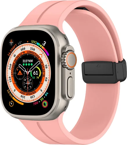 Miniatura 10 de Correa magnética para Apple Watch Ultra/2 de 1.929 in, 1.772 in, 1.732 in, 1.811 in, 1.654 in, 1.614 in, 1.575 in, correa de silicona deportiva