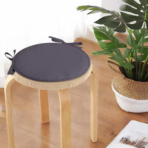 Miniatura 2 de Womenyiaor Juego de 2 cojines redondos para silla, cojines de asiento para interiores y exteriores con lazos, cojín de repuesto para el hogar