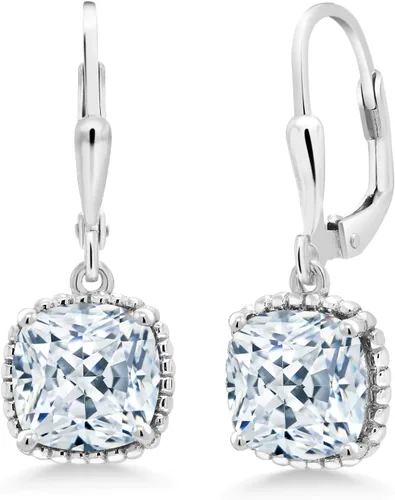 Miniatura 32 de Gem Stone King Aretes colgantes de plata de ley 925 de 0.315 pulgadas para mujer