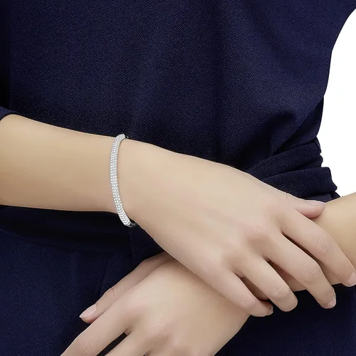 Miniatura 8 de Swarovski Stone Bangle Bracelet Collection, Clear Crystals, Pink Crystals