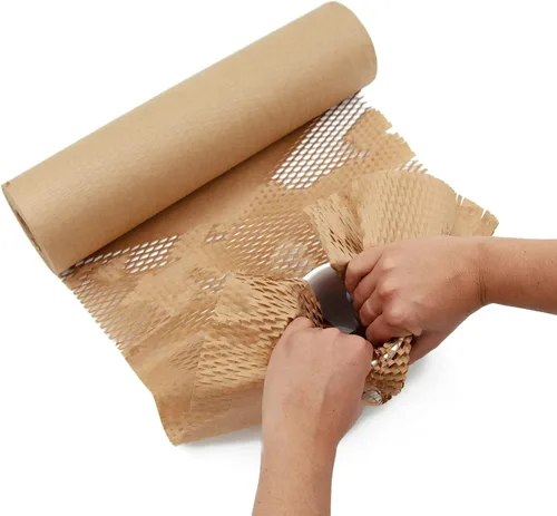 Miniatura 9 de Suministros de mudanza de papel de embalaje de panal de 15 "x150' con calcomanías frágiles y cordel de yute. Material de embalaje de envoltura