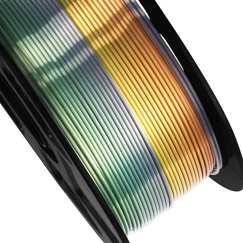 Miniatura 2 de Bblife - Filamento PLA multicolor de arcoíris, brillante, cambia rápidamente de color y tiene un efecto sedoso, material para impresión 3D, 2.2