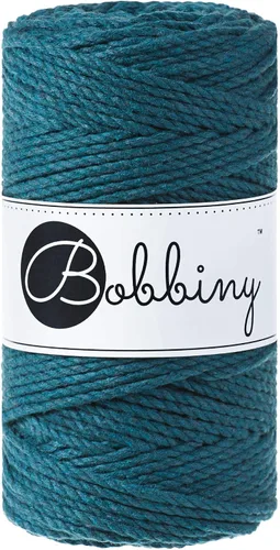 Miniatura 37 de Bobbiny Cordón de macramé regular de 0.118 in y 3 capas (aguamarina), 108yds/330 pies (100% algodón reciclado)