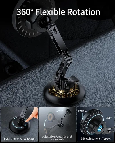 Miniatura 3 de ZBF Magnetic Car Phone Holder, 15W for MagSafe Car Mount Charger(Fast Wireless Charging,Vacuum) 360°Adjustable Car Mount for Women Men iPhone 17-12