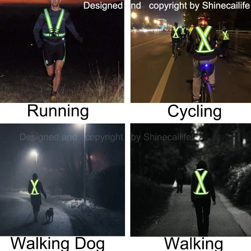 Miniatura 3 de Chaleco de seguridad reflectante de 2 pulgadas más ancho, 60% más de alta visibilidad para correr, construcción, caminar, mujeres y hombres