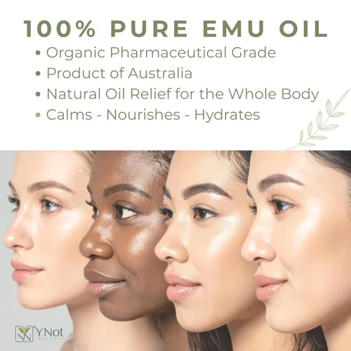 Miniatura 4 de Y Not Natural Aceite de emú puro – Humedad orgánica para cara, cuerpo, cabello, cuero cabelludo y uñas, rico en Omega 3-6-9, vitaminas y minerales