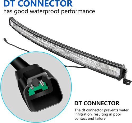 Miniatura 7 de Willpower Barra de luz LED curvada de 52 pulgadas, 675 W, combo de luces LED todoterreno con conector DT, arnés de cableado, luces de conducción
