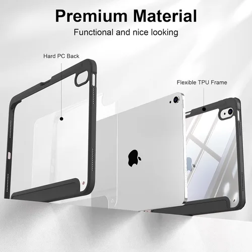 Miniatura 4 de Funda para iPad (A16) de 11ª generación de 11 pulgadas 2025, funda para iPad de 10.9 pulgadas 2022 con soporte para lápices, funda a prueba