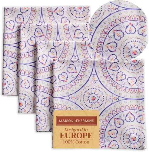 Miniatura 86 de Maison d' Hermine Happy Florals - Juego de 4 servilletas 100% algodón suave y cómodo perfectas para cenas familiares, bodas, fiestas de cóctel, 063