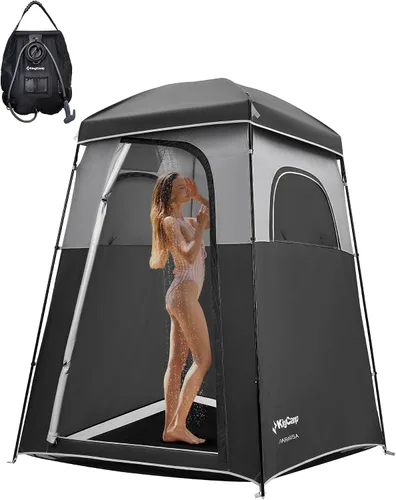 KingCamp Camping Shower Tent, Portable Outdoor Privacy Toilet & Changing Tent Windproof & Waterproof Easy Setup Shelter with Shower Bag for Camping