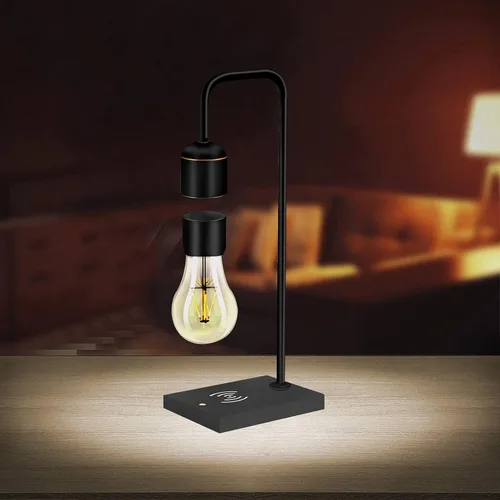 Miniatura 4 de Lámpara Levitante Moderna Única con Luz Flotante y Cargador Inalámbrico Qi Integrado, Diseño Innovador y Sencillo, Luz Nocturna Decorativa Cálida