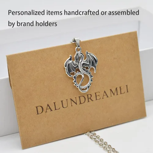 Miniatura 3 de DALUNDREAMLI Personalized Fierce Animal Dragon Necklace Dragon Jewelry Infinite Charm Friendship Necklace Pendants Gift