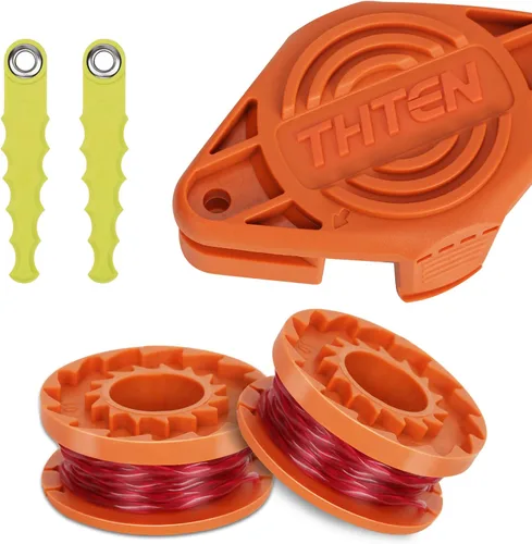 Miniatura 9 de THTEN WA0010 WA0004 - Carrete de repuesto de cabeza de cuchillas de recortadora de 10 pies y 0.065 pulgadas, compatible con Worx WG180, WG175
