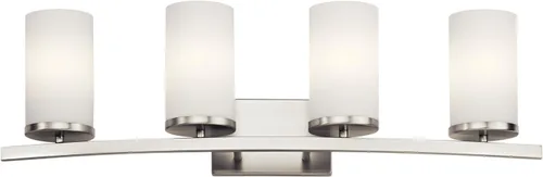Miniatura 31 de Kichler Crosby 45495NI - Aplique de pared de 9.25 pulgadas en níquel cepillado, 1 luz contemporánea para pasillo o baño con cristal de ópalo