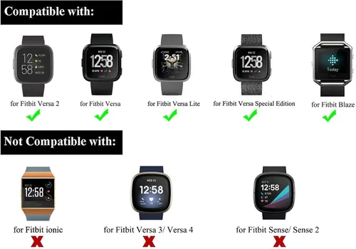 Miniatura 7 de Paquete de 2 bandas elásticas ajustables, muñequeras y tobilleras con deslizador de tres deslizamientos para reloj Fitbit Versa 2/1/SE/Lite o Blaze