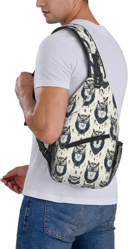 Miniatura 6 de Small Crossbody Bags for Women Men - Vintage Tribal Style Owl Print Adjustable Shoulder Bag Fanny Packs Belt Sling Bag Crossbody Purses Backpack for