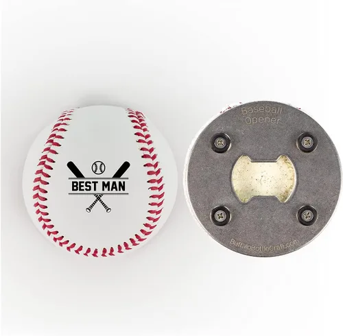 Miniatura 22 de Abridor de botellas de béisbol, padrinos de boda, regalo impreso para el padrino de béisbol personalizado, tamaño oficial, propuesta de boda