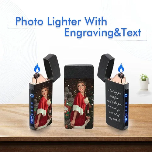 Miniatura 8 de Encendedores personalizados con imagen, para hombres, encendedor de fotos personalizado para hombres, encendedor eléctrico recargable, encendedor