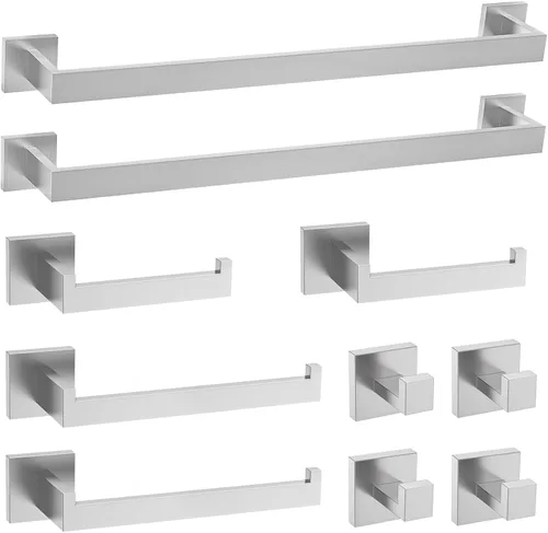 Miniatura 14 de TURS Juego de accesorios de baño de 5 piezas, juego de toalleros negros y dorados, incluye toallero de 24 pulgadas, soporte para toallas de mano