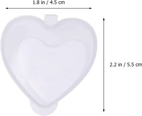 Miniatura 3 de Didiseaon Recipiente de condimentos en forma de corazón, de plástico transparente, cajas pequeñas con tapa para el hogar, cocina, comida