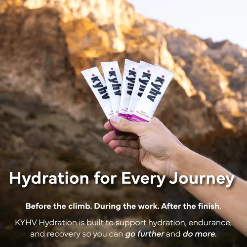 Miniatura 7 de Kyhv Nutrition Paquetes de mezcla de electrolitos de hidratación en polvo - Granada de bayas - sodio equilibrado, potasio, magnesio, vitamina C