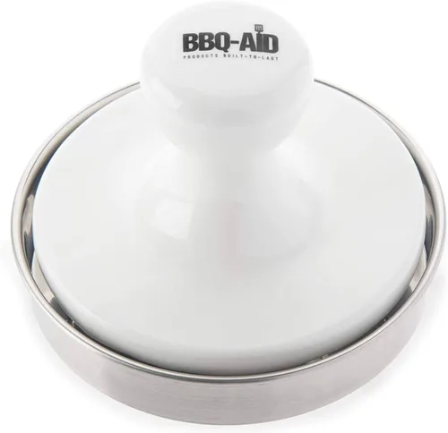 Miniatura 2 de BBQ-Aid Prensa de Hamburguesas de Porcelana de 5"- Aplastador de Hamburguesas Redondo para Asar Uniformemente, Hamburguesas Rellenas- Prensador