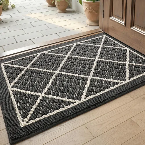 Miniatura 19 de DEXI Felpudo para puerta frontal del pasillo, alfombra de bienvenida interior, delgada de bajo perfil, antideslizante y lavable, para atrapar